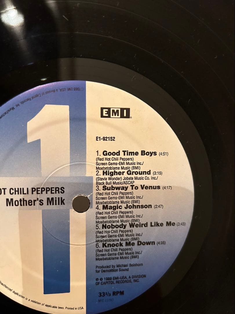 Red Hot Chili Peppers Mother's Milk レア盤