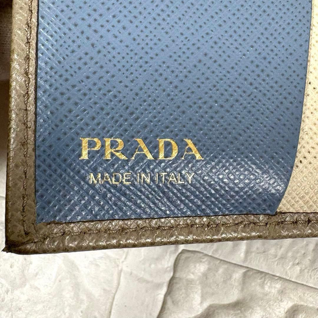 プラダ PRADA サフィアーノレザー 二つ折り財布 ベージュ