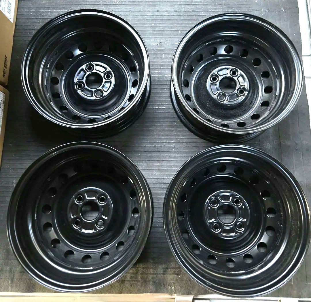 スチールホイール 14×5.5J PCD100 4穴 黒鉄チン プロボックス他