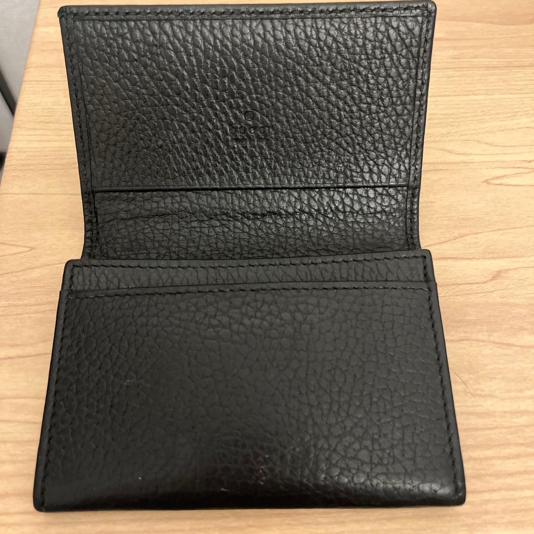 Gucci 黒 レザー 名刺入れ GGロゴ
