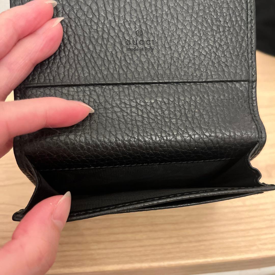 Gucci 黒 レザー 名刺入れ GGロゴ