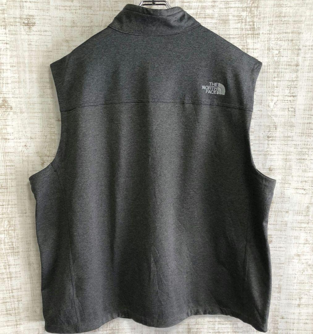 ザノースフェイス　刺繍ロゴ　企業ロゴ　ベスト　ノースリーブ　グレー　古着　未使用