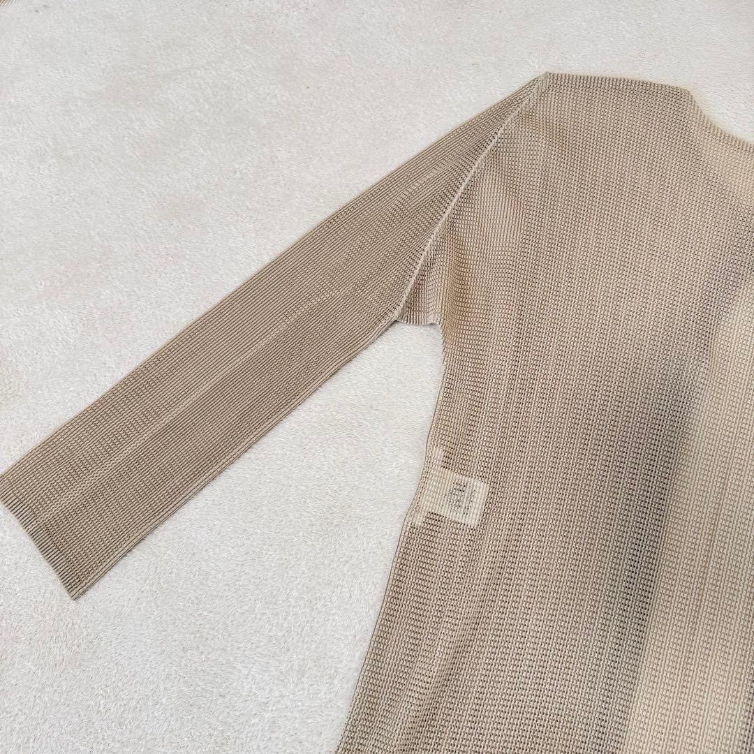 極美品✨PLEATS PLEASE プリーツ　ノーカラー　ベージュ　カーディガン