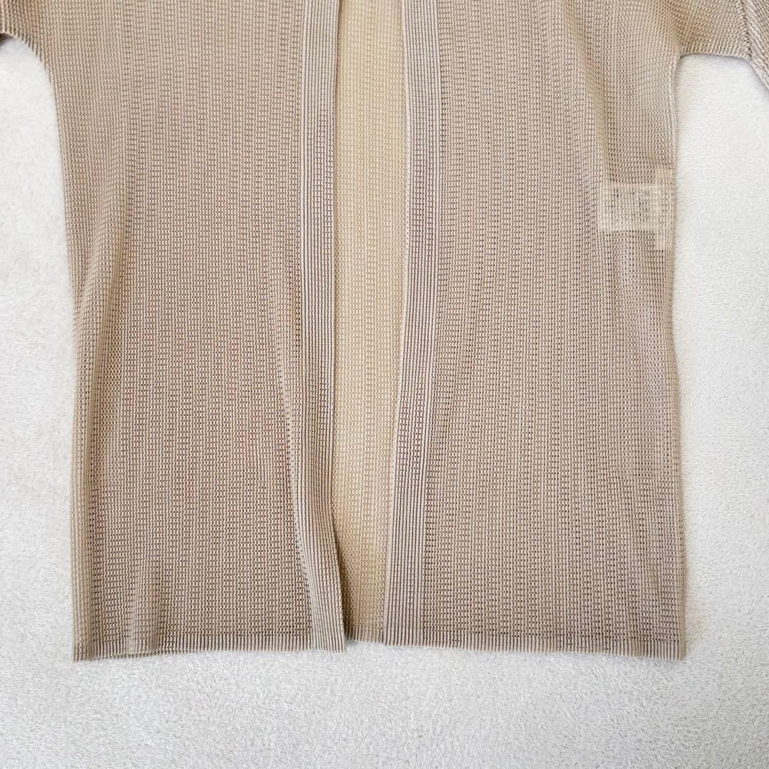 極美品✨PLEATS PLEASE プリーツ　ノーカラー　ベージュ　カーディガン