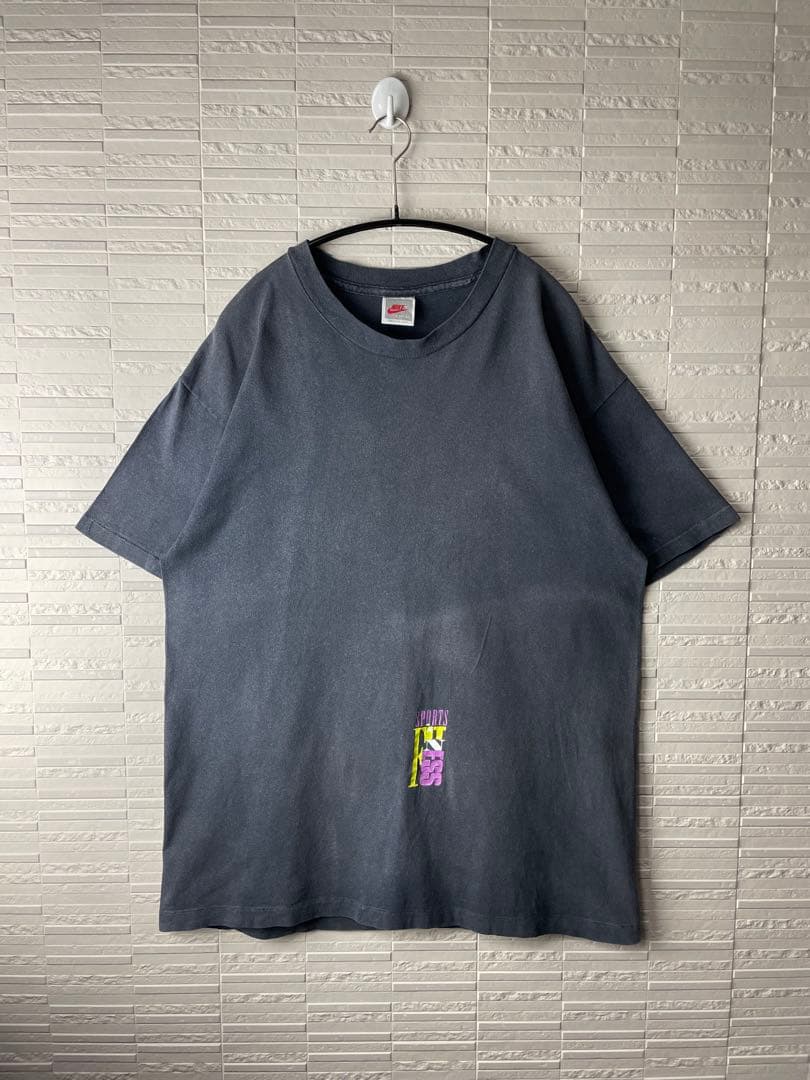 90s USA製ヴィンテージ NIKE ナイキ　銀タグロゴTシャツ　フェード