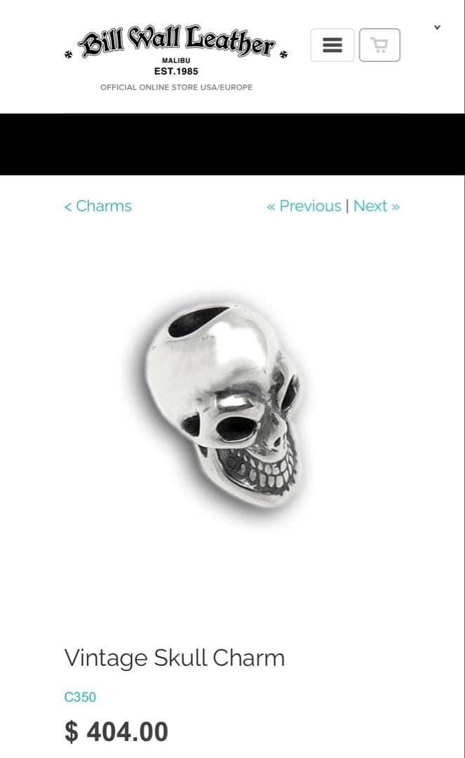 美品✨　BWL Vintage Skull Charm 2点セット