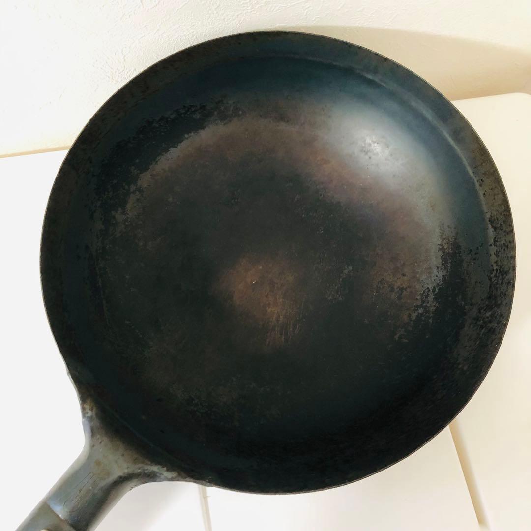 鉄製 中華鍋 木製ハンドル 30cm お玉付き