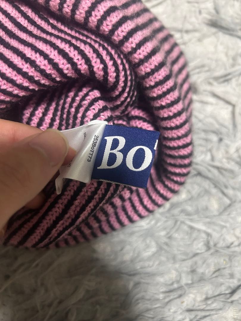 Bott ストライプニット帽 ピンク　完売品　最終値下げ