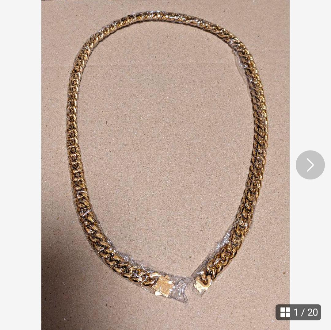 10mm 60cm 金ネックレス 18kゴールド ダブルセーフティ新品　弐