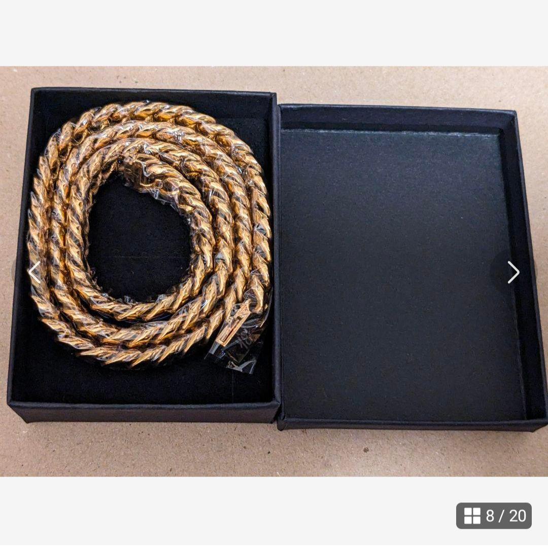 10mm 60cm 金ネックレス 18kゴールド ダブルセーフティ新品　弐