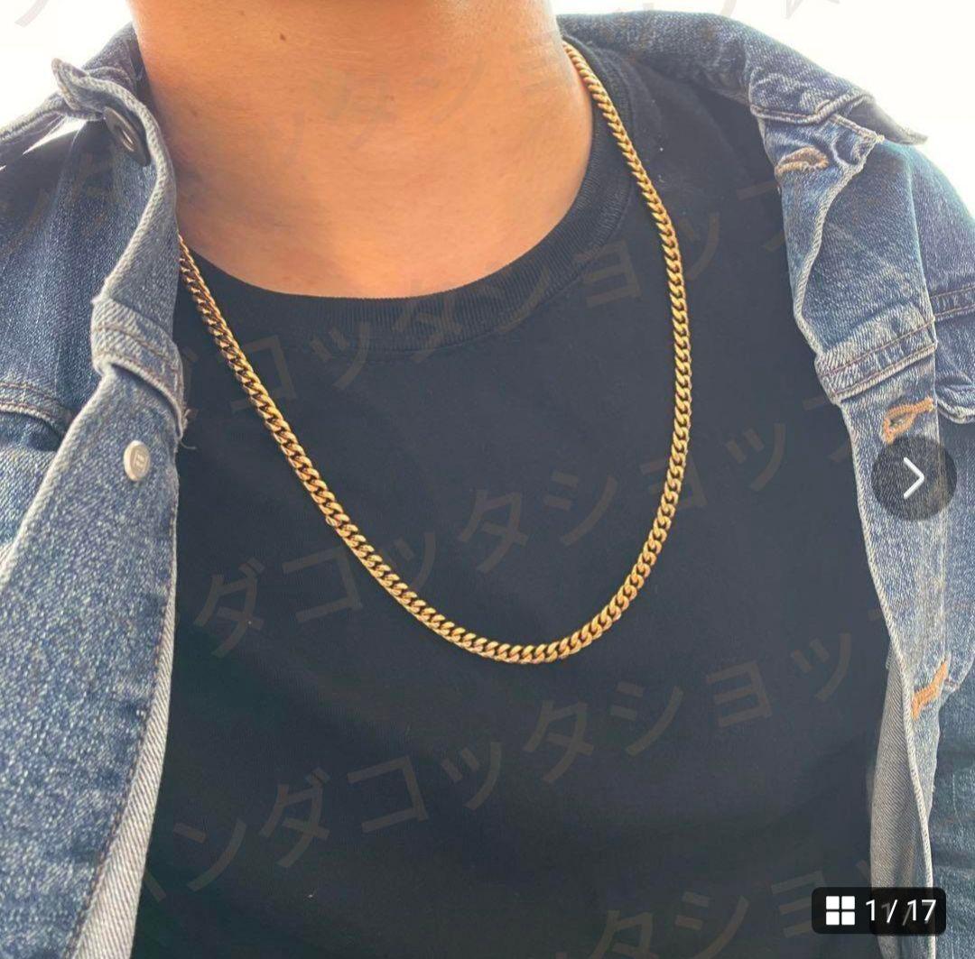 10mm 60cm 金ネックレス 18kゴールド ダブルセーフティ新品　弐