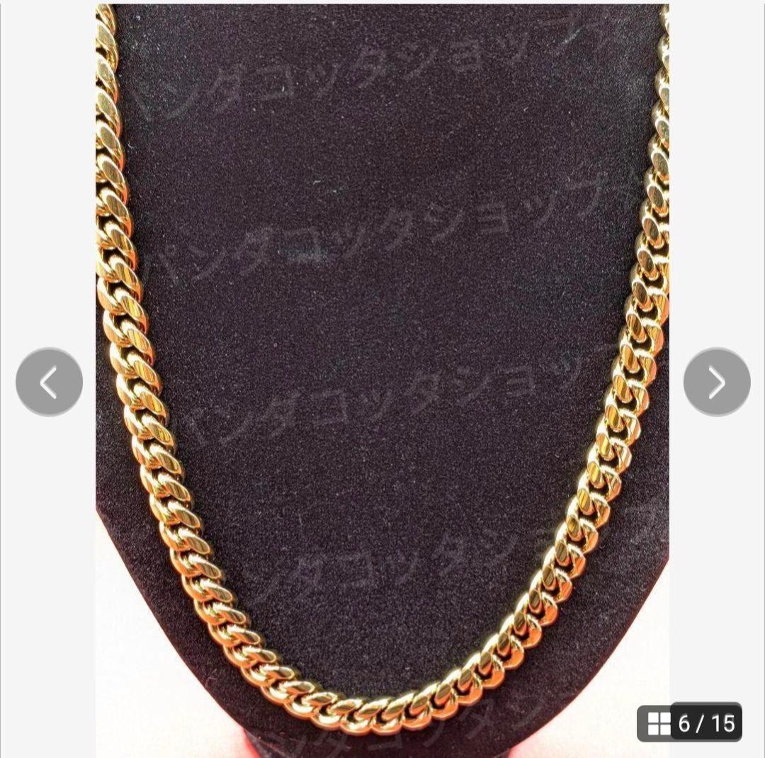 10mm 60cm 金ネックレス 18kゴールド ダブルセーフティ新品　弐