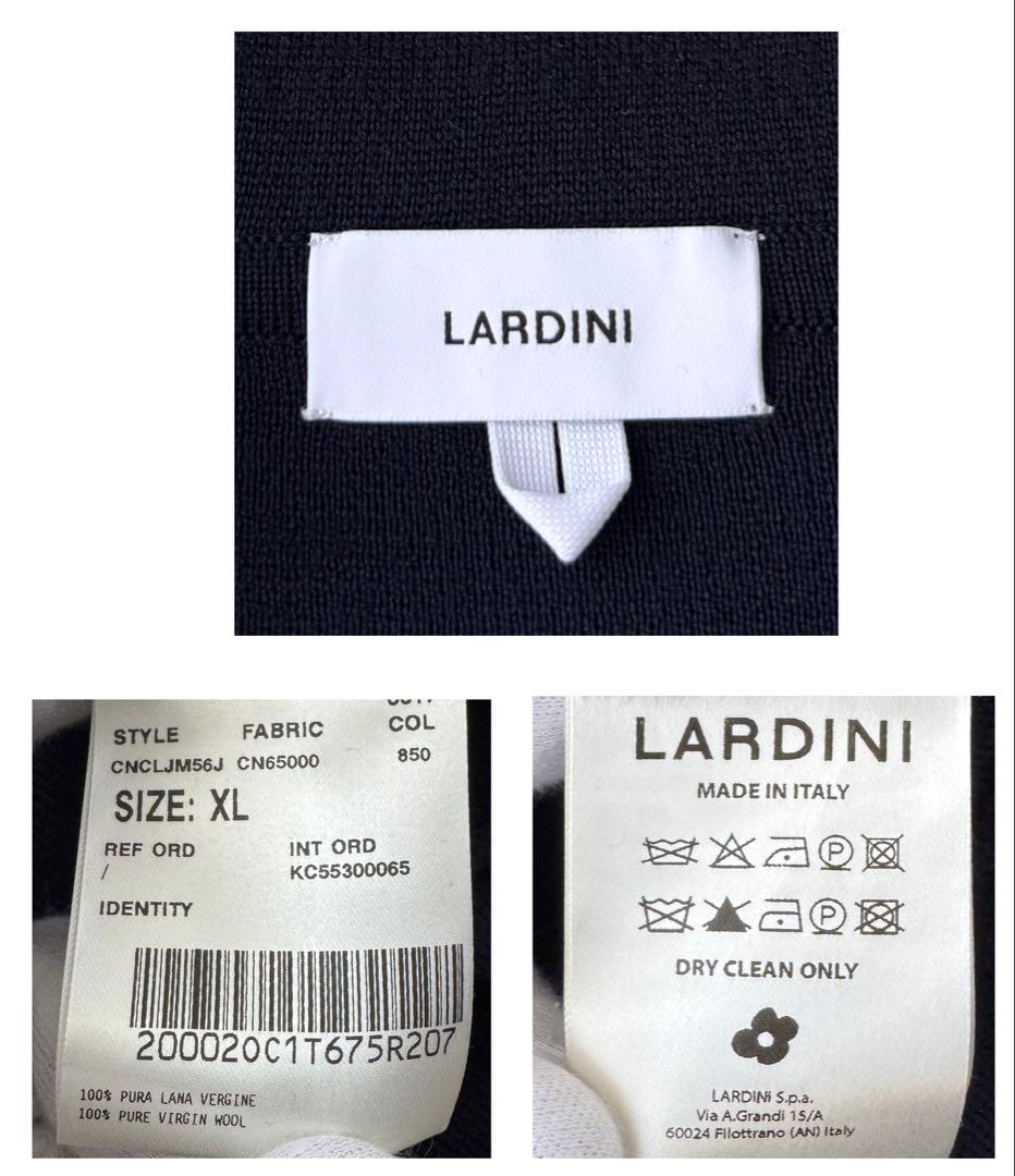 LARDINI ラルディーニ 美品 ニット テーラード ジャケット 紺ブレ XL