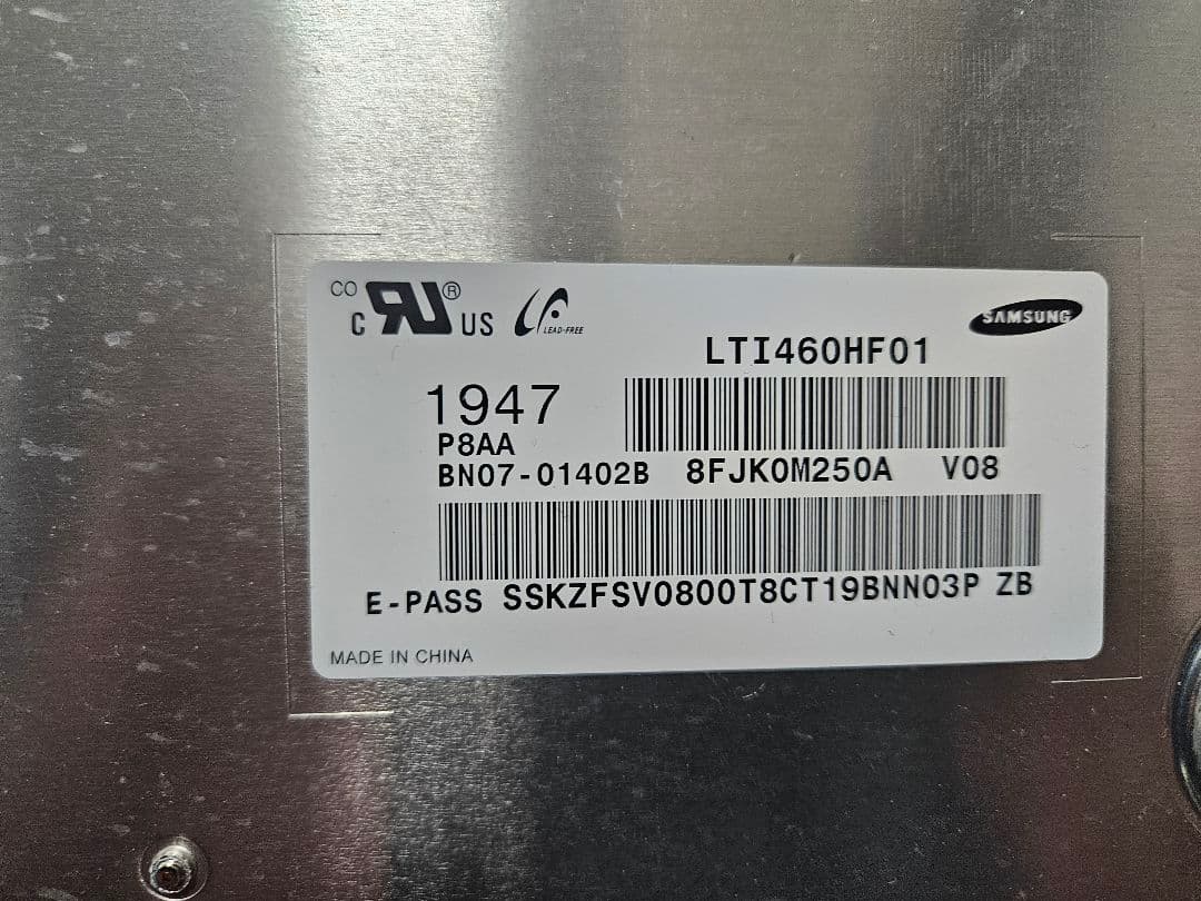 46インチ　液晶パネル　Samsung　LTI460HF01