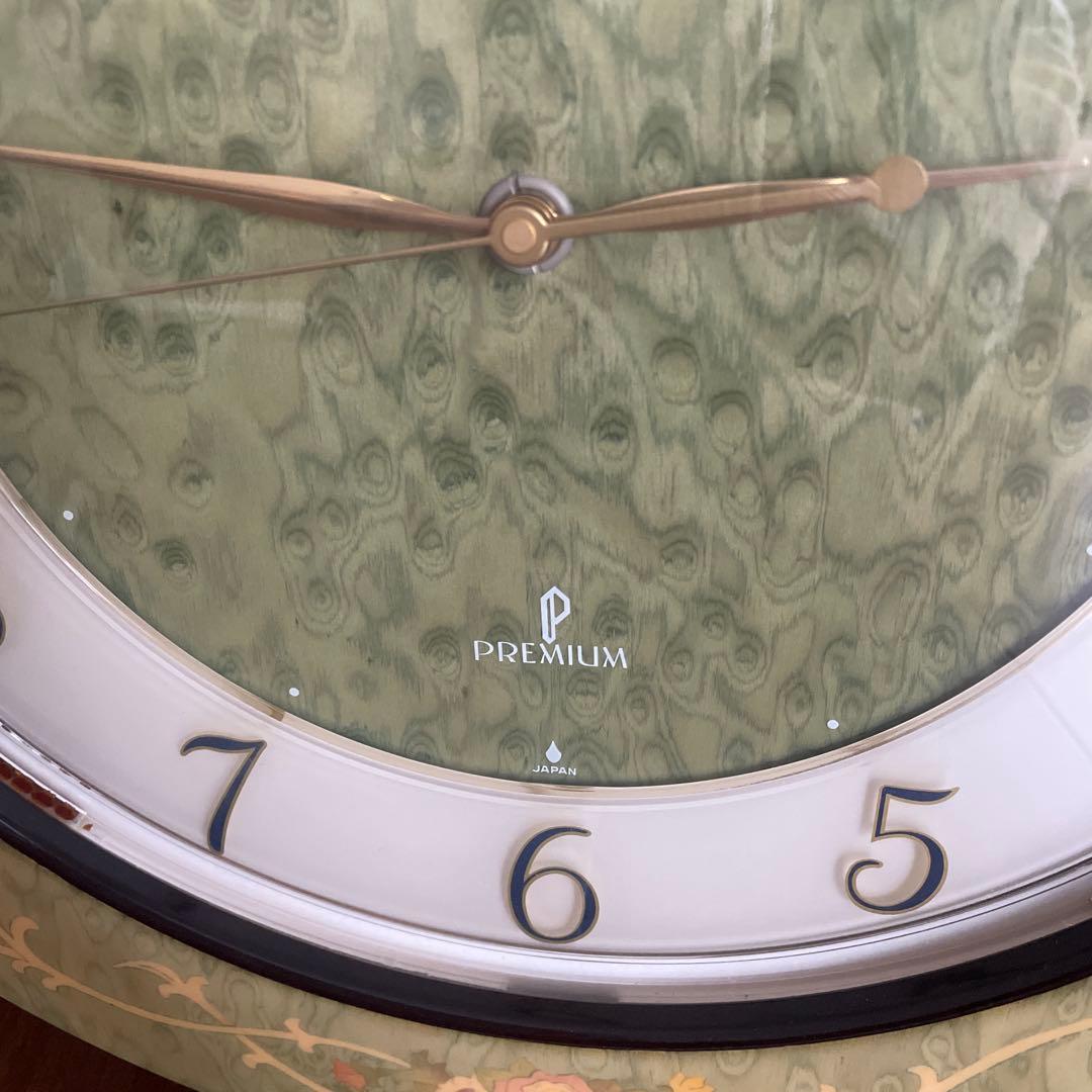 【美品】SEIKO PREMIUM 電波時計　象嵌　掛時計