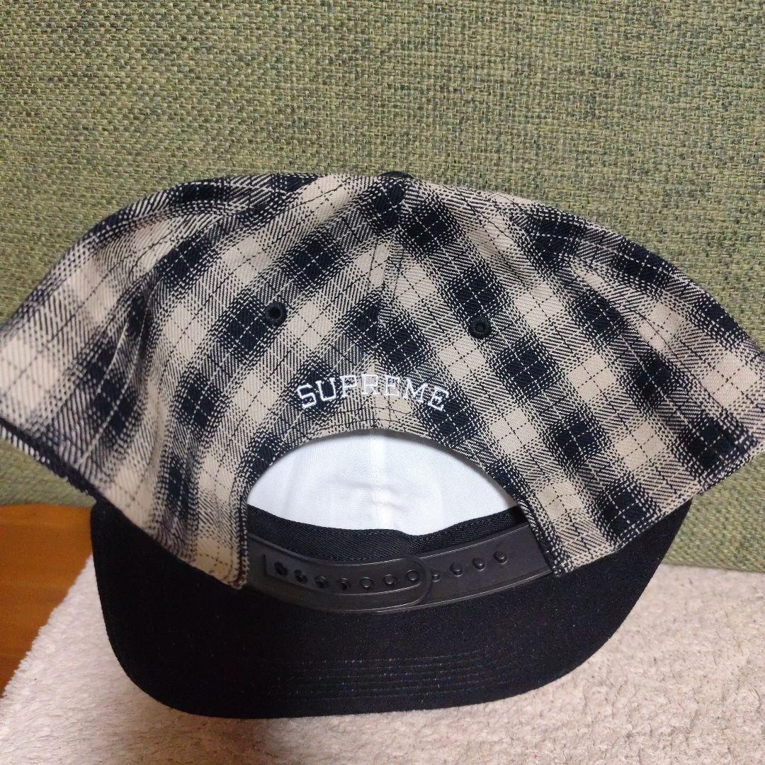 帽子 Supreme Script Logo 6-Panel Black Plaid