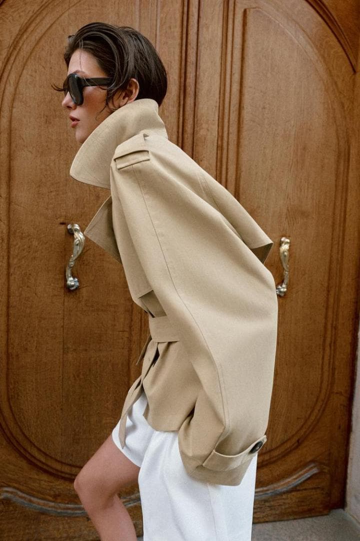 ZARA ショートトレンチコート ショルダーパッド付き S