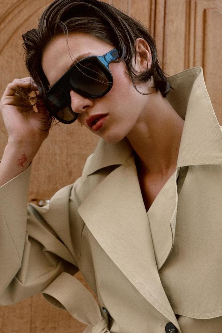 ZARA ショートトレンチコート ショルダーパッド付き S