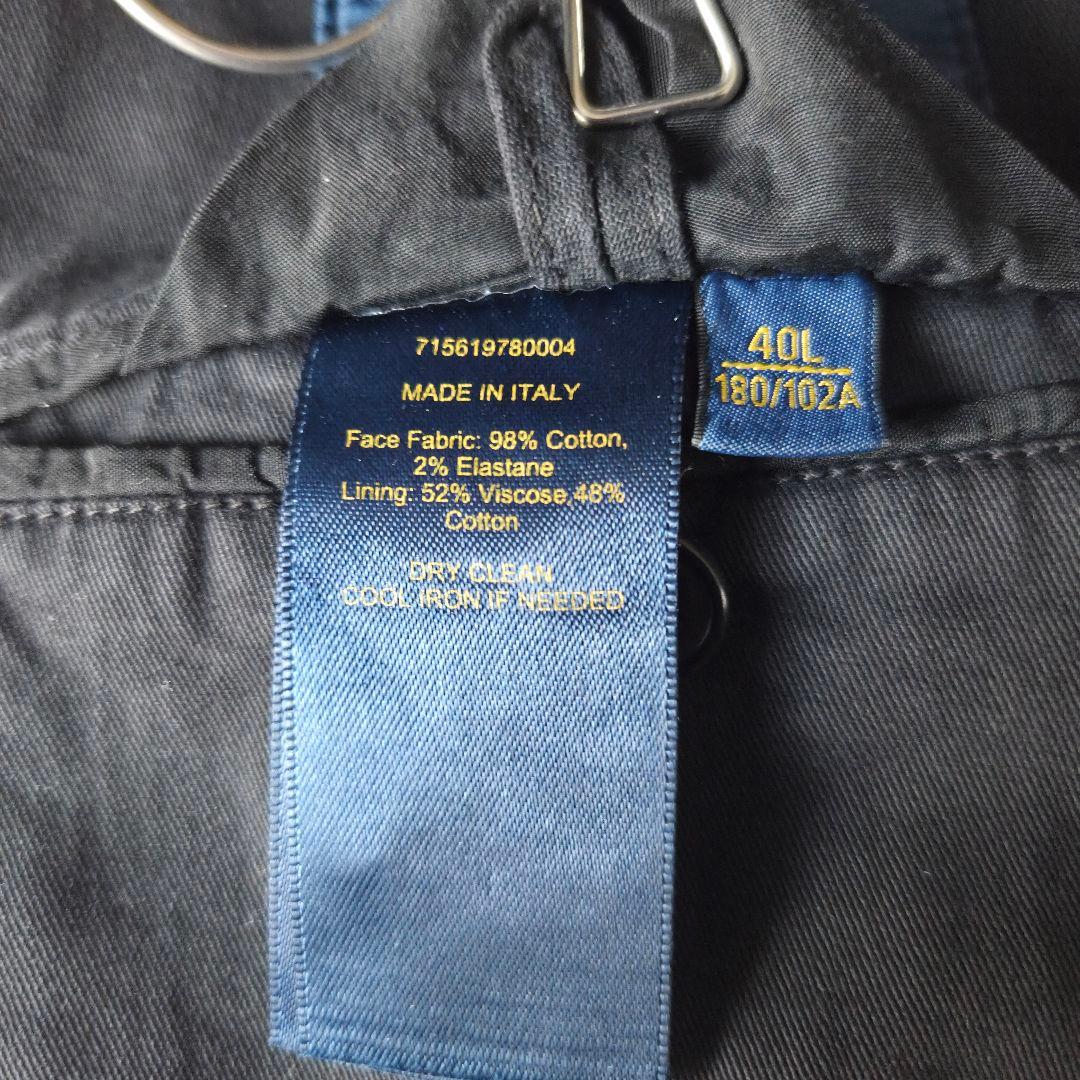 伊国製 POLO RALPH LAUREN ストレッチテーラードジャケット 墨黒