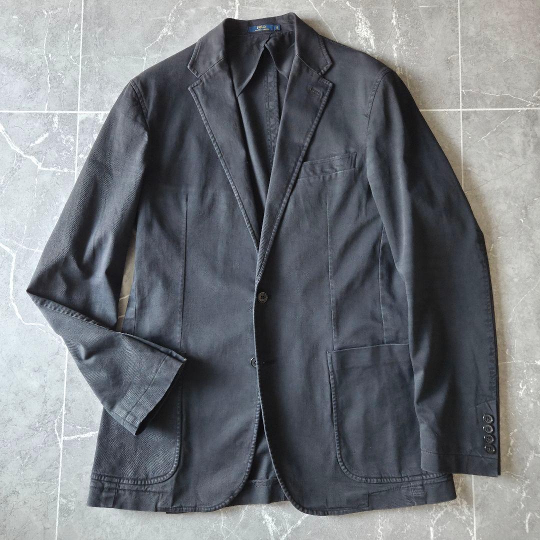 伊国製 POLO RALPH LAUREN ストレッチテーラードジャケット 墨黒