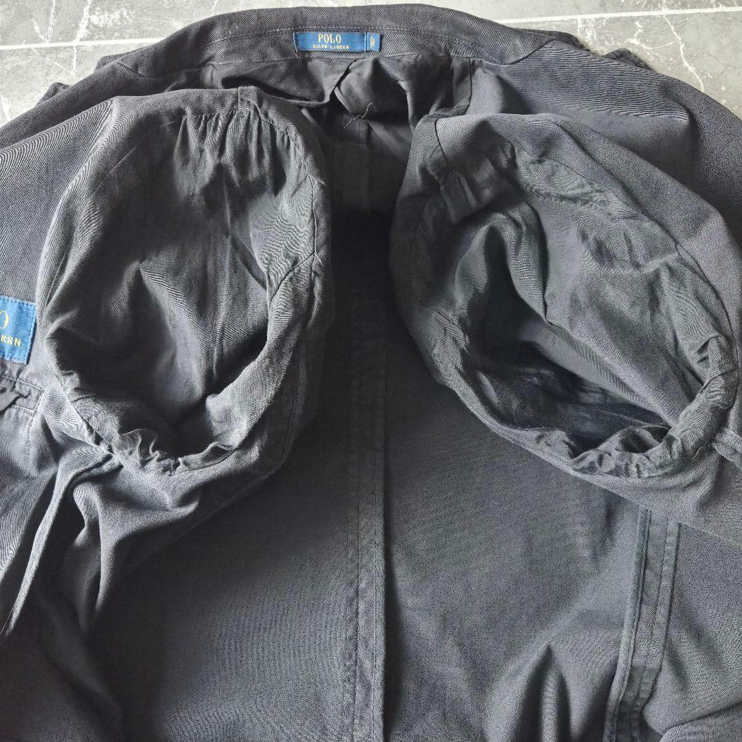 伊国製 POLO RALPH LAUREN ストレッチテーラードジャケット 墨黒