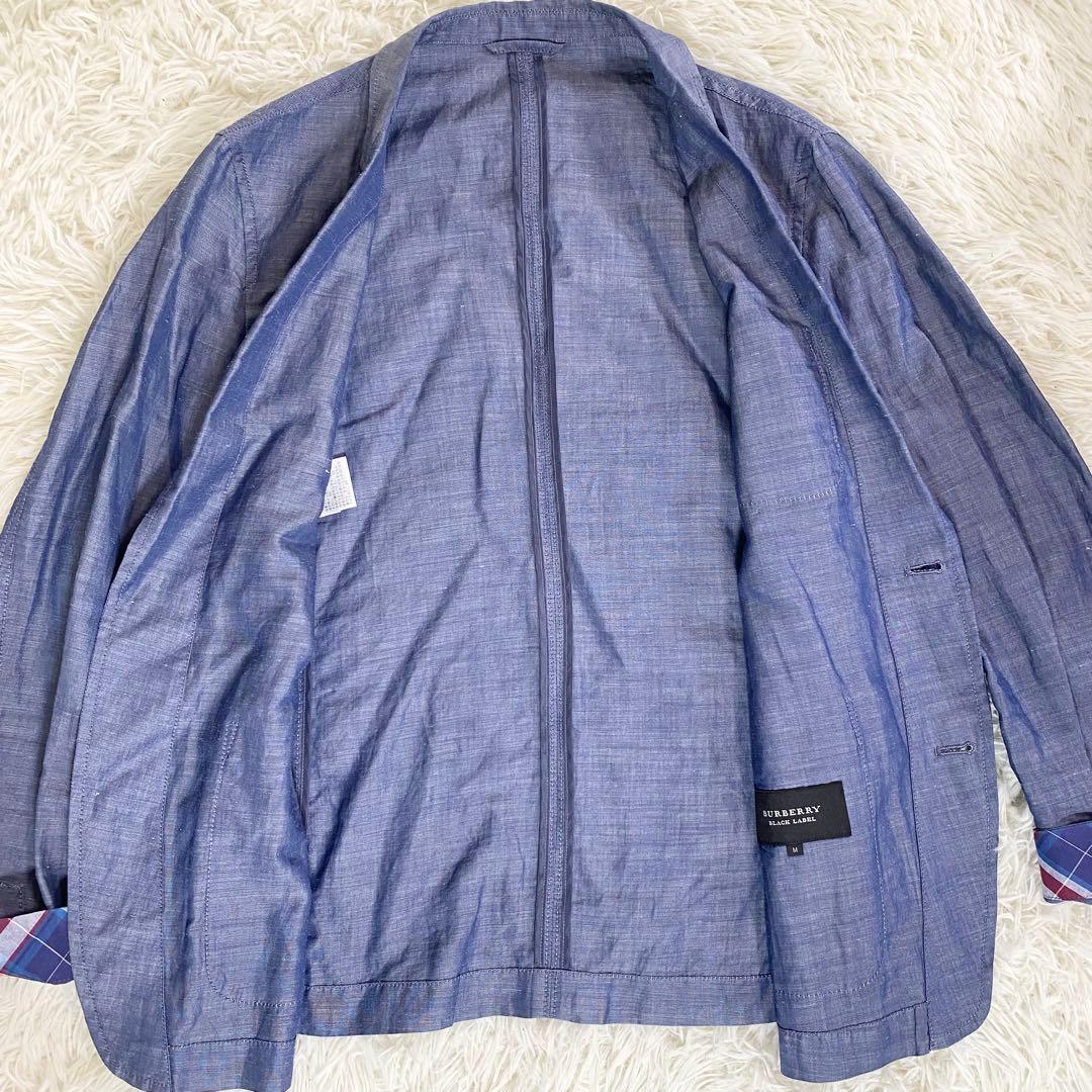 BURBERRY BLACK LABEL　テーラードジャケット　麻　ノバチェック