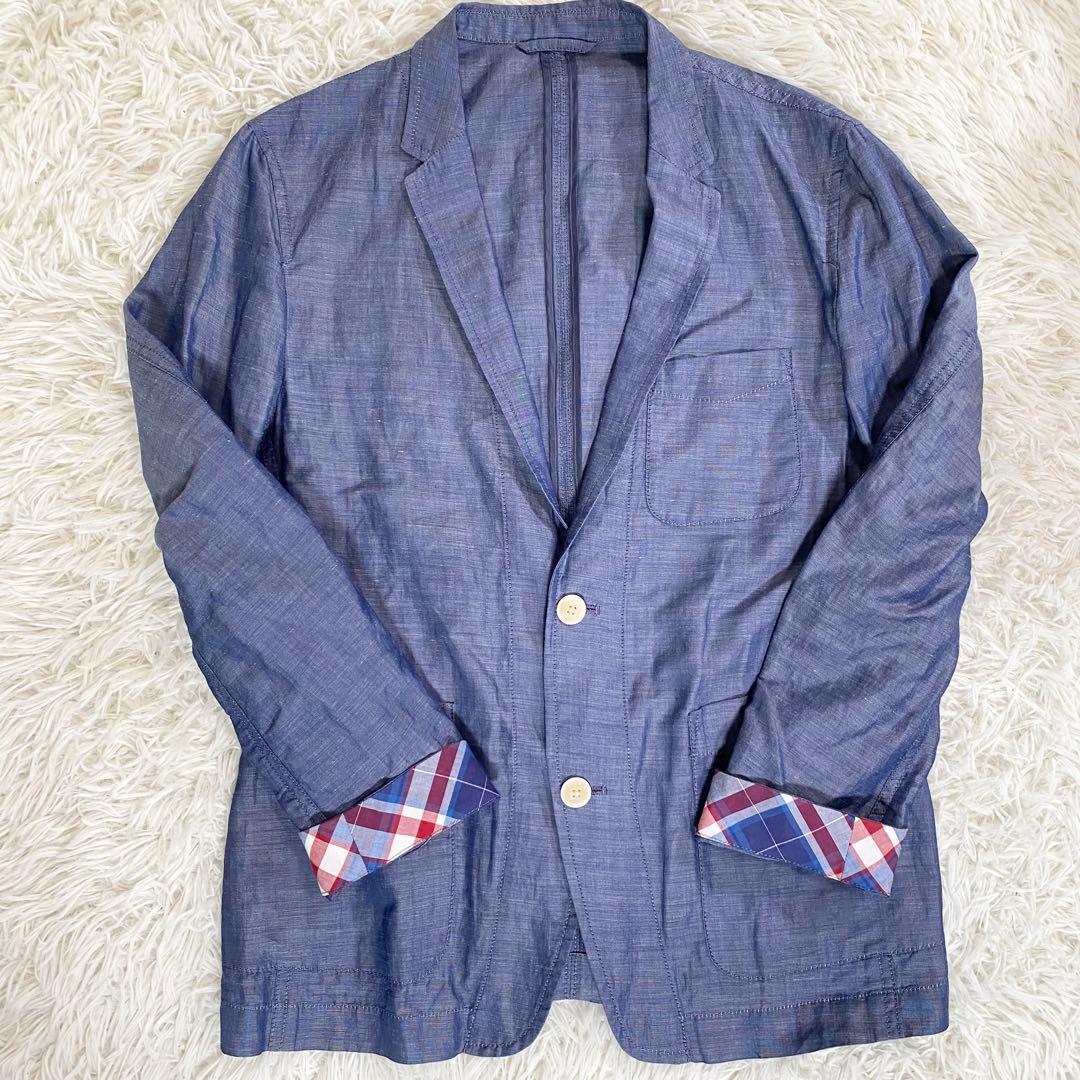 BURBERRY BLACK LABEL　テーラードジャケット　麻　ノバチェック