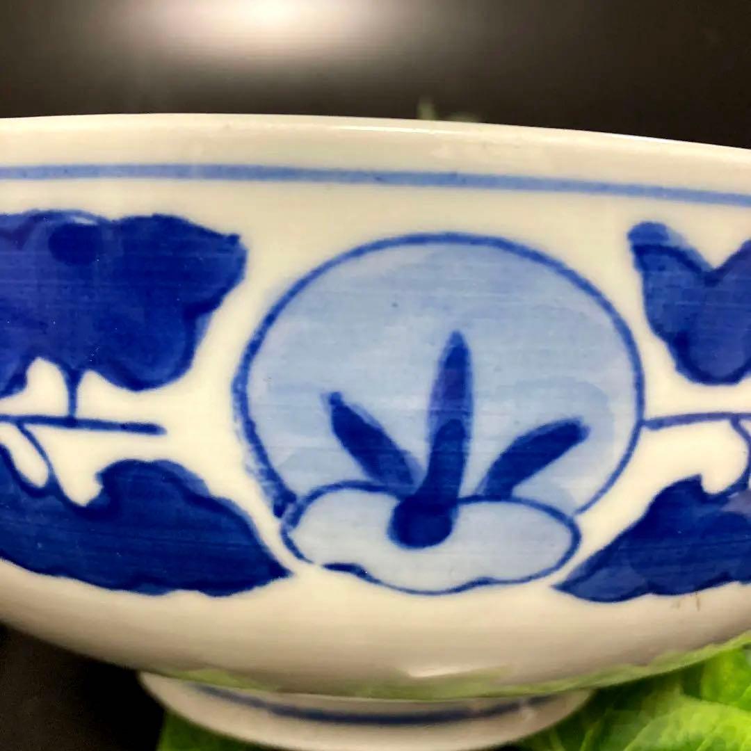 骨董品　古伊万里焼　染付　鶴松竹梅　山水　大鉢　盛鉢　有田焼　明治時代