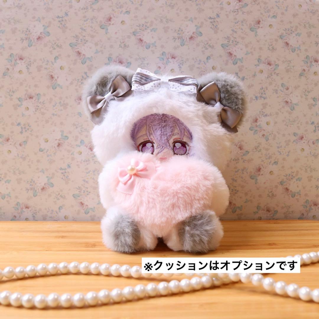 持てるよ くまさん.12〜14cm/グレー❤︎おすわりぬい服 着ぐるみ ちびぐるみ