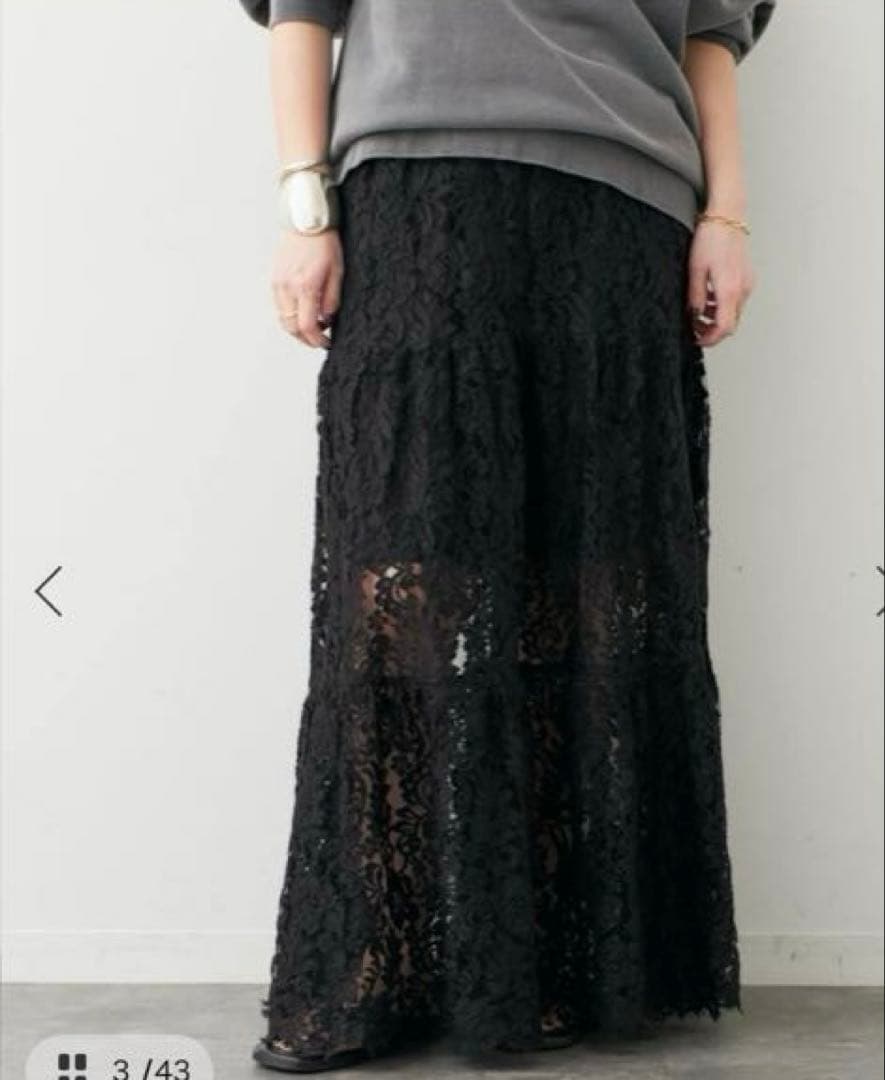 ドゥーズィエムクラス *Lace Tiered スカート 38