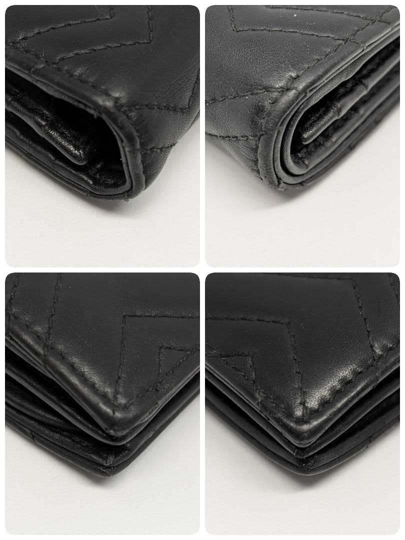 付属品✨️GUCCI 二つ折り財布 キルティング マーモントGG レザー 黒