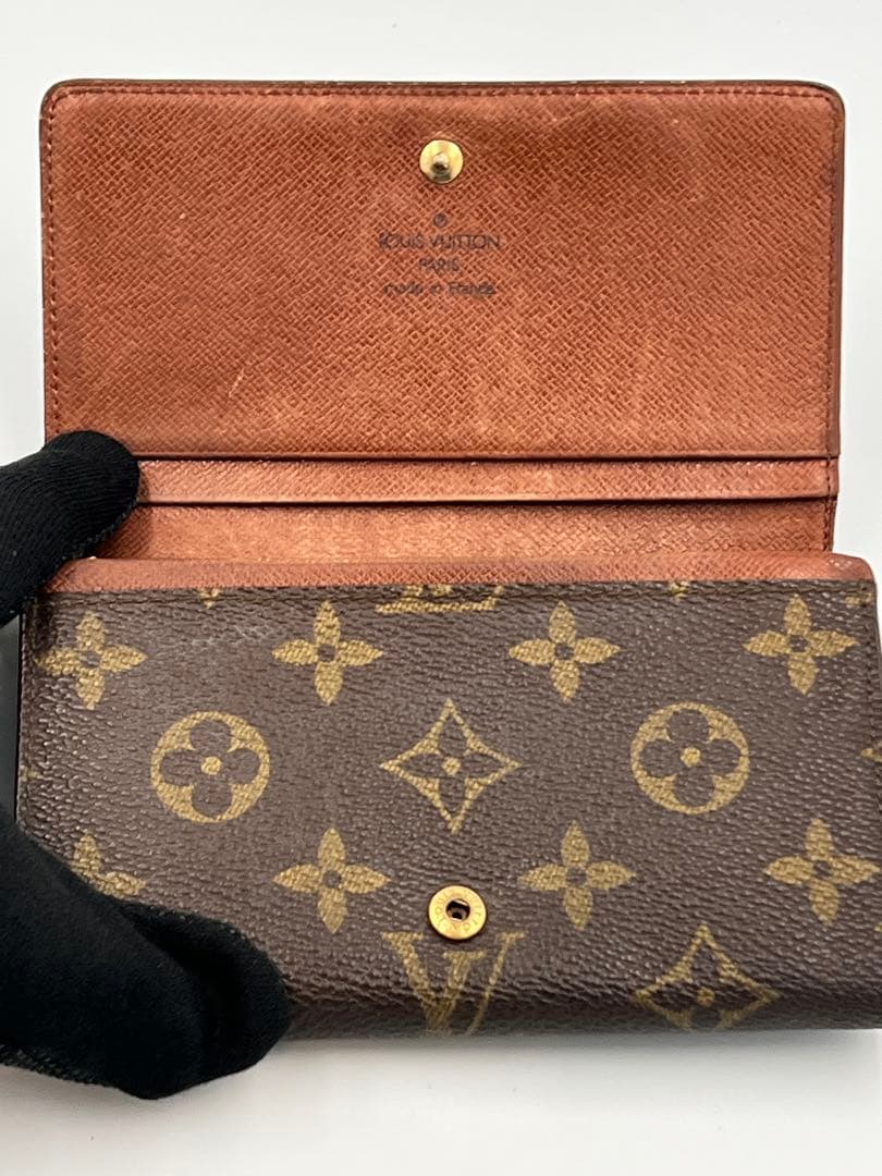 【美品】ルイヴィトン モノグラム ポルトモネ・ビエ トレゾール 二つ折り財布