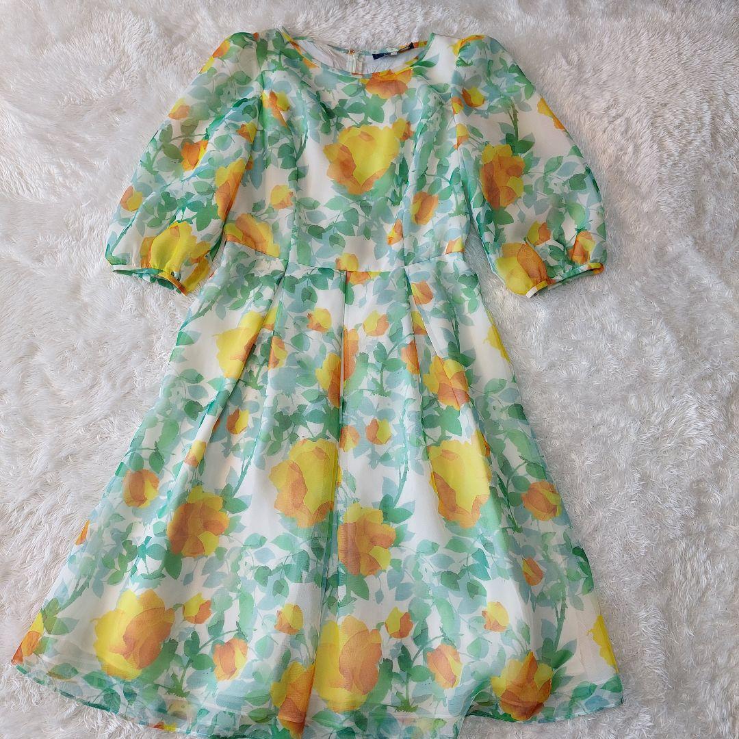 M'S GRACY　花柄　ロングワンピース　日本製　38　シフォンワンピース