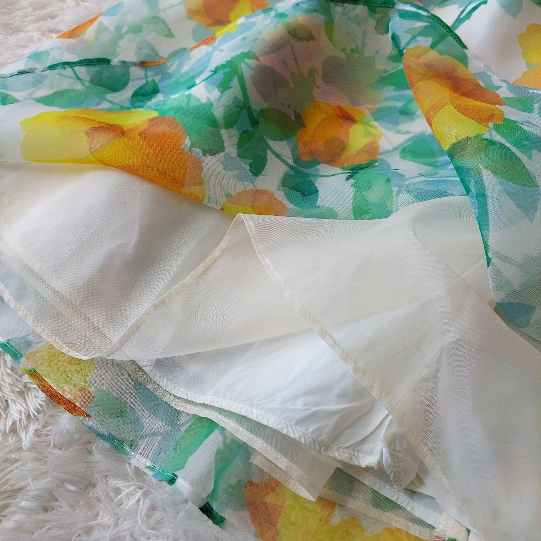 M'S GRACY　花柄　ロングワンピース　日本製　38　シフォンワンピース