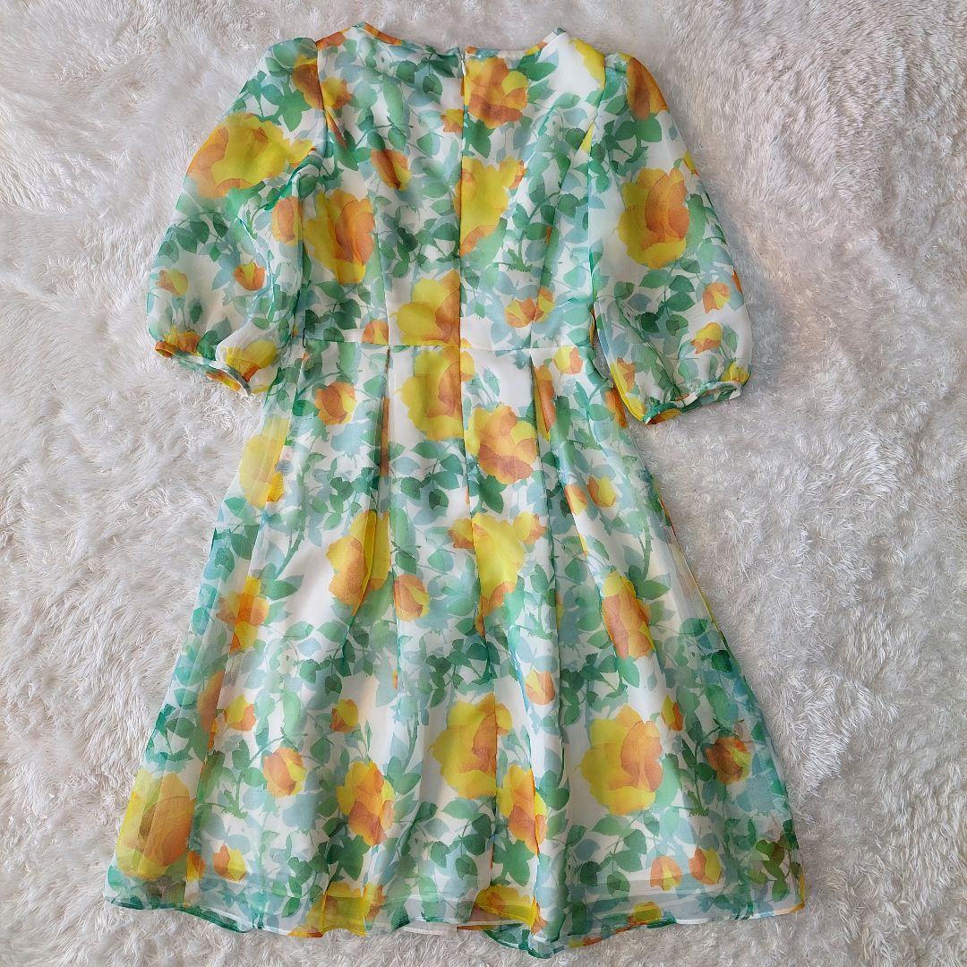 M'S GRACY　花柄　ロングワンピース　日本製　38　シフォンワンピース