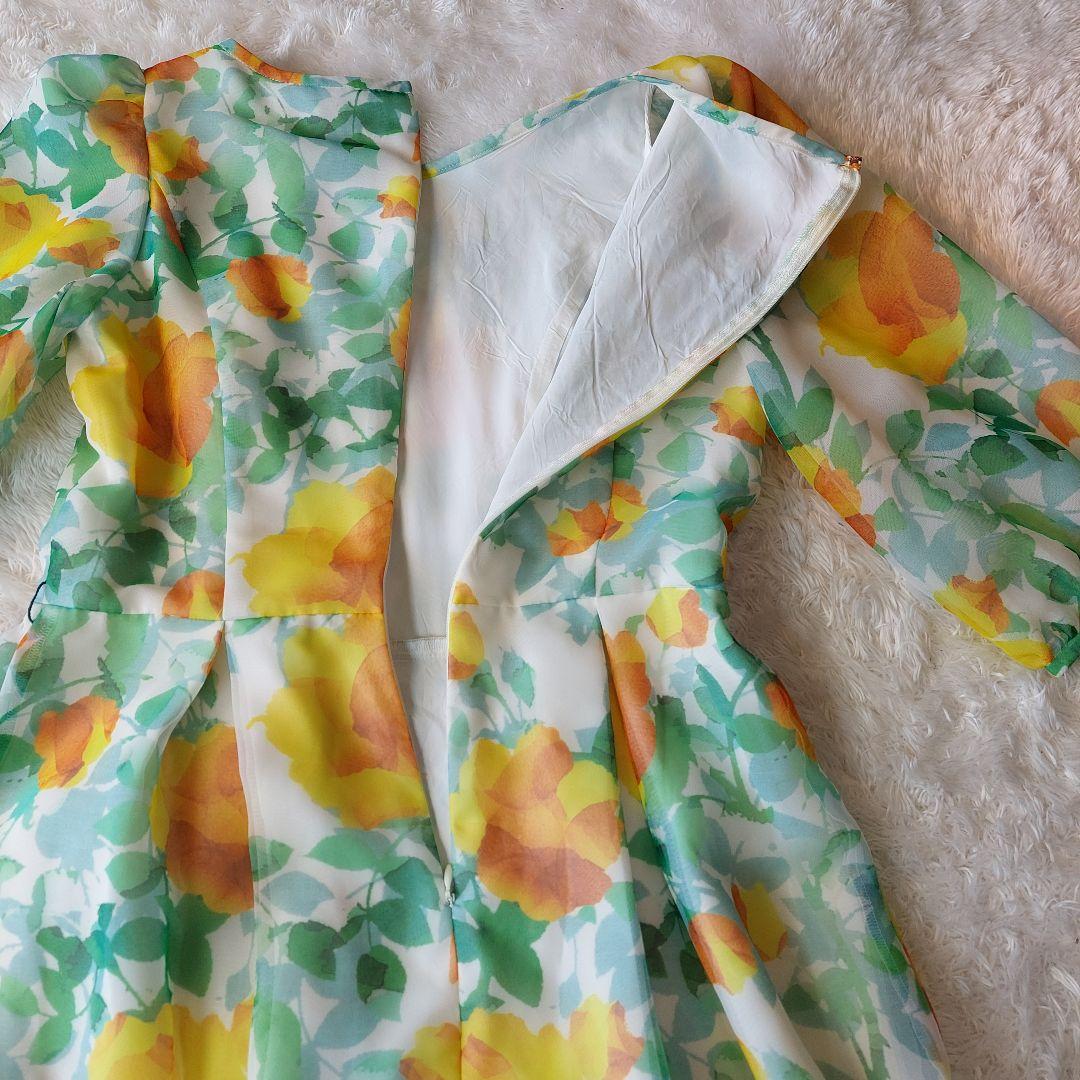M'S GRACY　花柄　ロングワンピース　日本製　38　シフォンワンピース