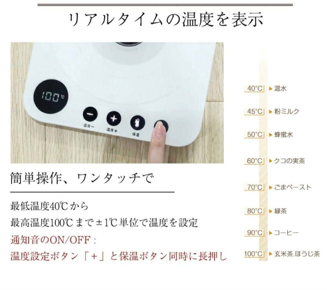 HAGOOGI ハゴオギ 電気ケトル 温度設定付き1L 1200W ブラック
