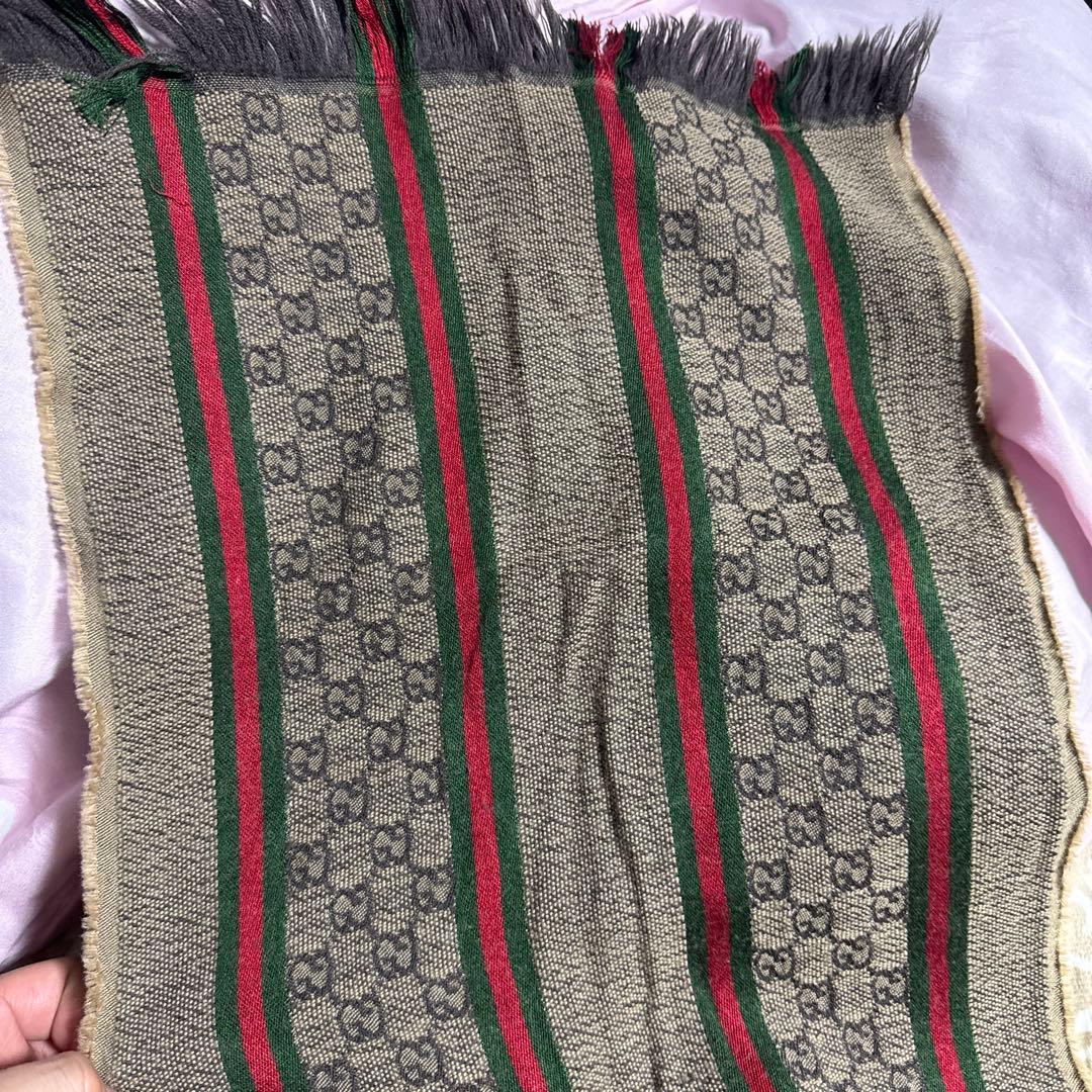 グッチ GUCCI マフラー ストール GG シェリーライン　ストライプマフラー