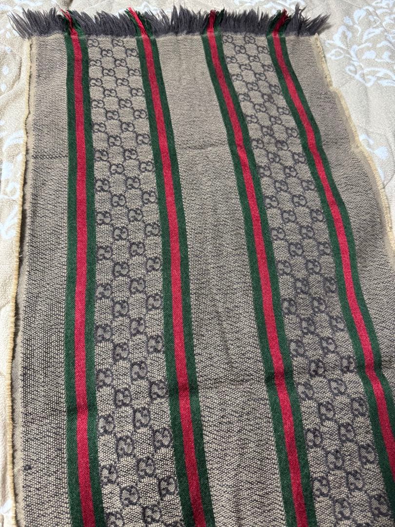 グッチ GUCCI マフラー ストール GG シェリーライン　ストライプマフラー