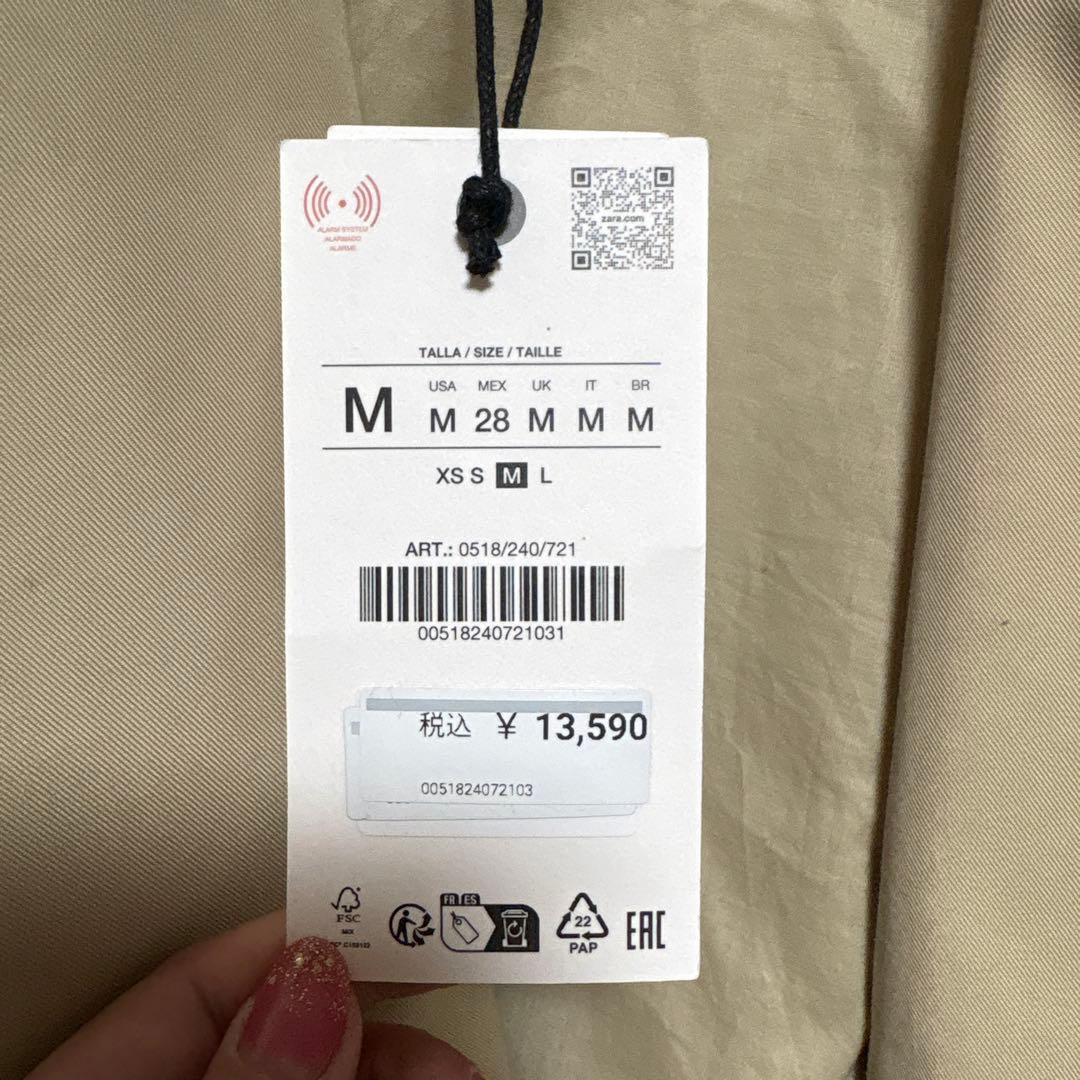 【ZARA】新品タグ付き ZW ショート撥水加工 トレンチコート
