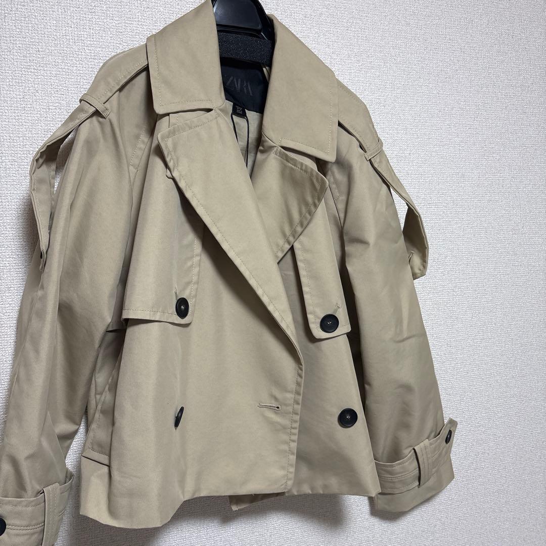 【ZARA】新品タグ付き ZW ショート撥水加工 トレンチコート
