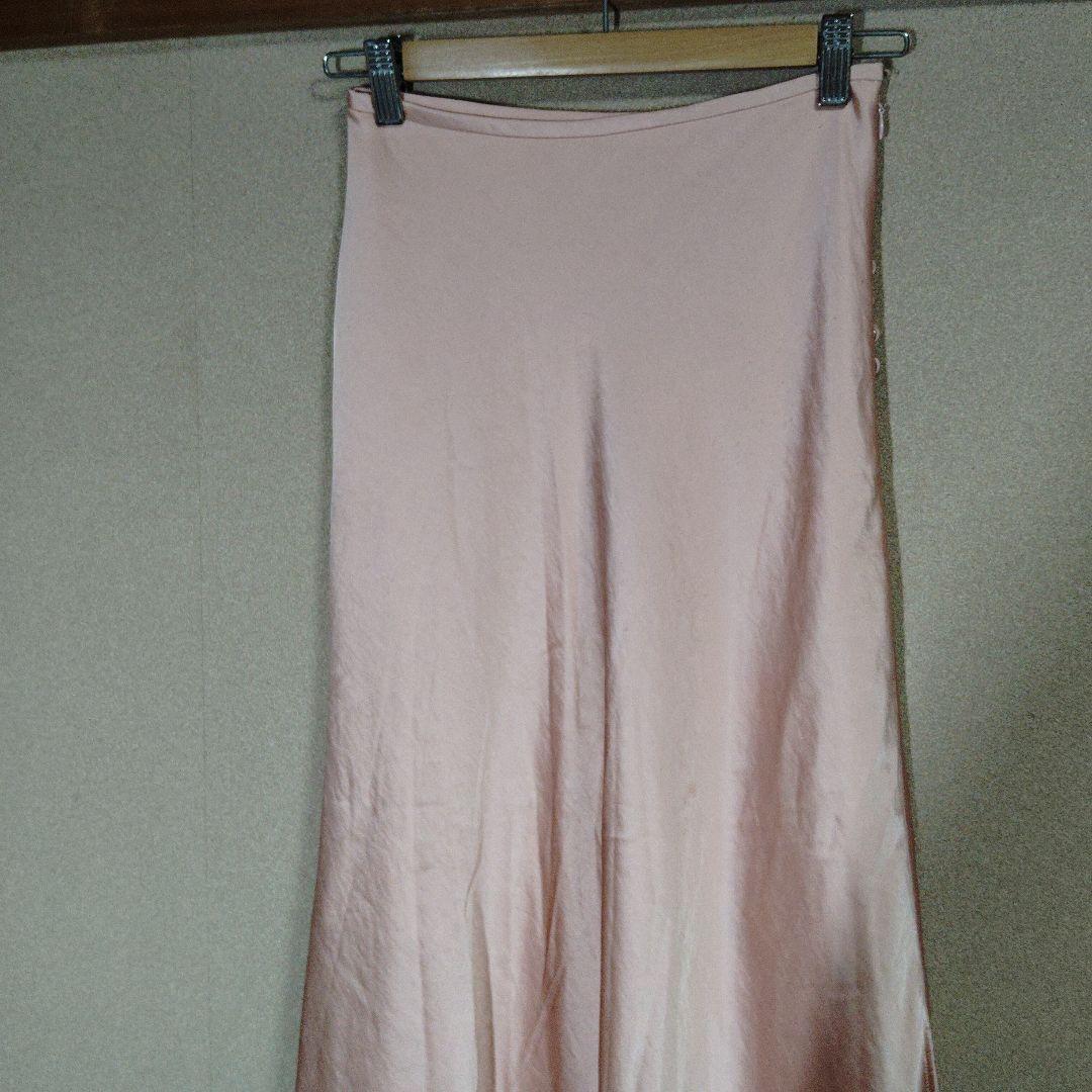 専用　SNIDEL ピンク フレアスカート サイドボタン付き