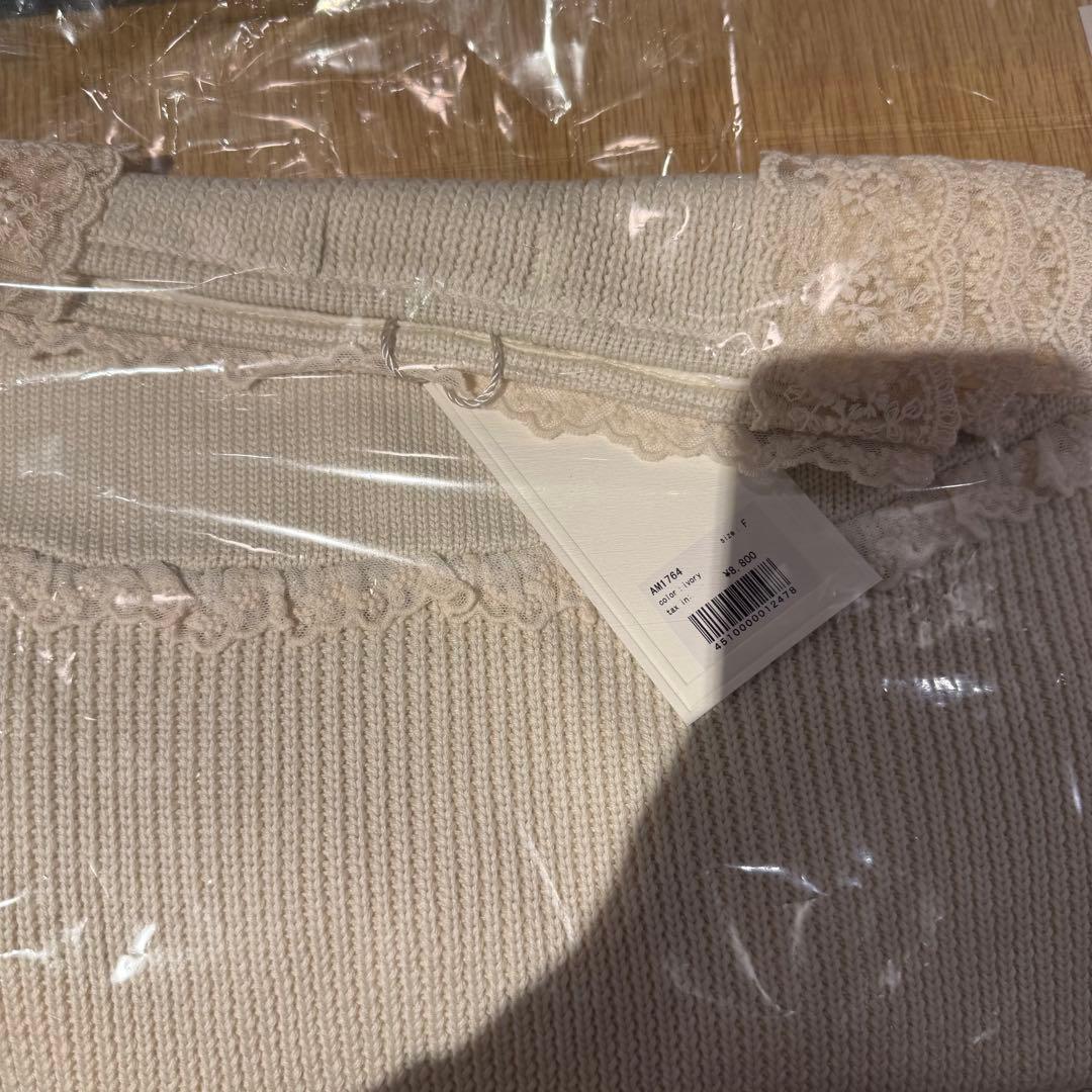 トップス ANDMARY Lil lace knit tops ivory