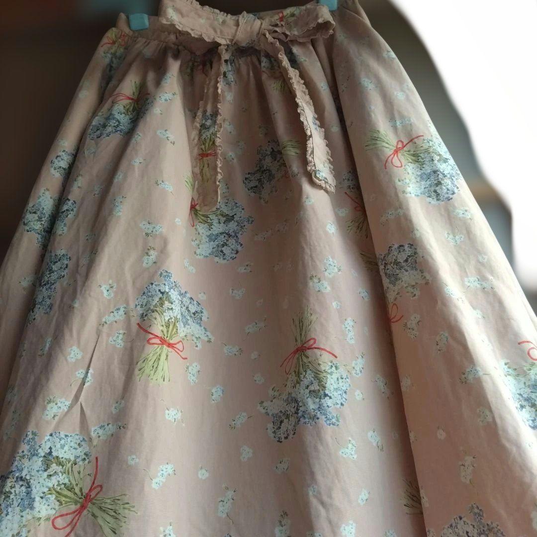 PINKHOUSE カネコイサオ 花束ブーケフレアスカート サクラ色ヴィンテージ