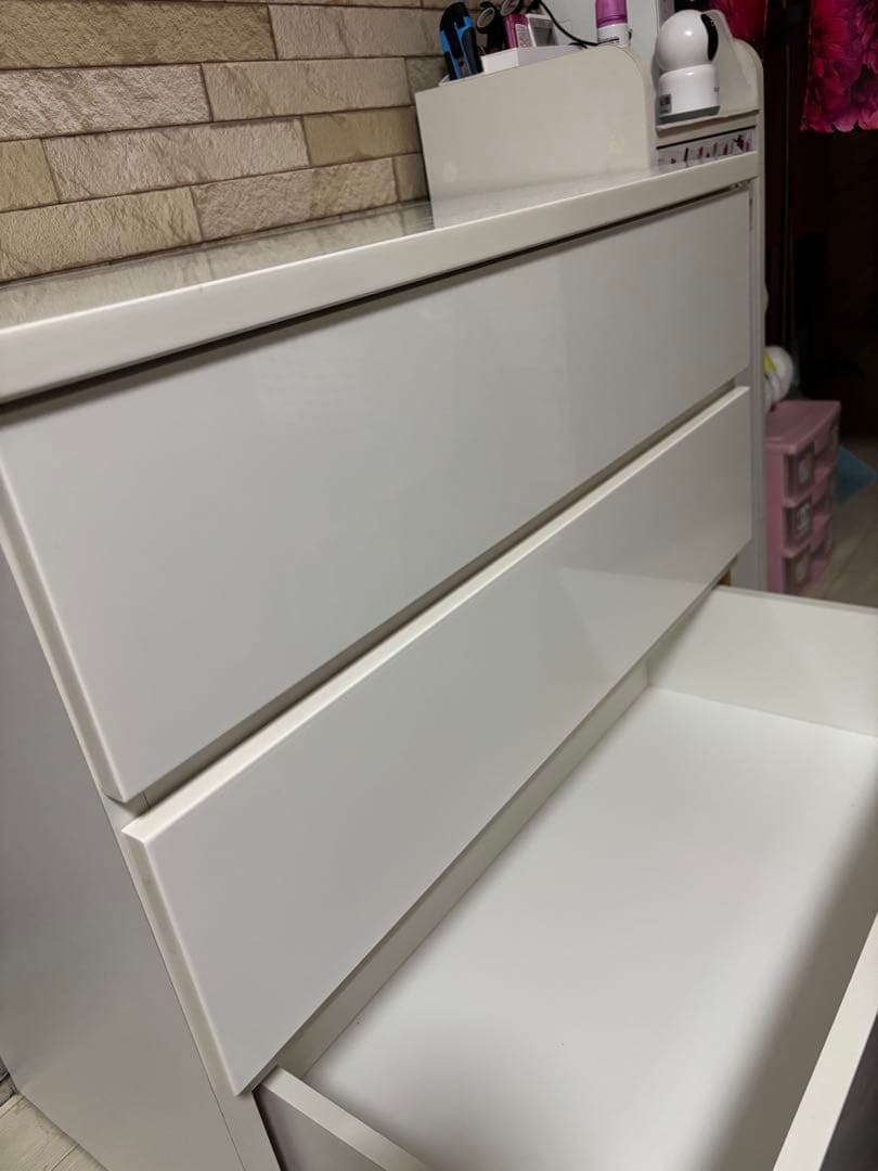 専用！美品 ニトリ ローチェスト フォウ 80 WH チェスト 3段 収納棚