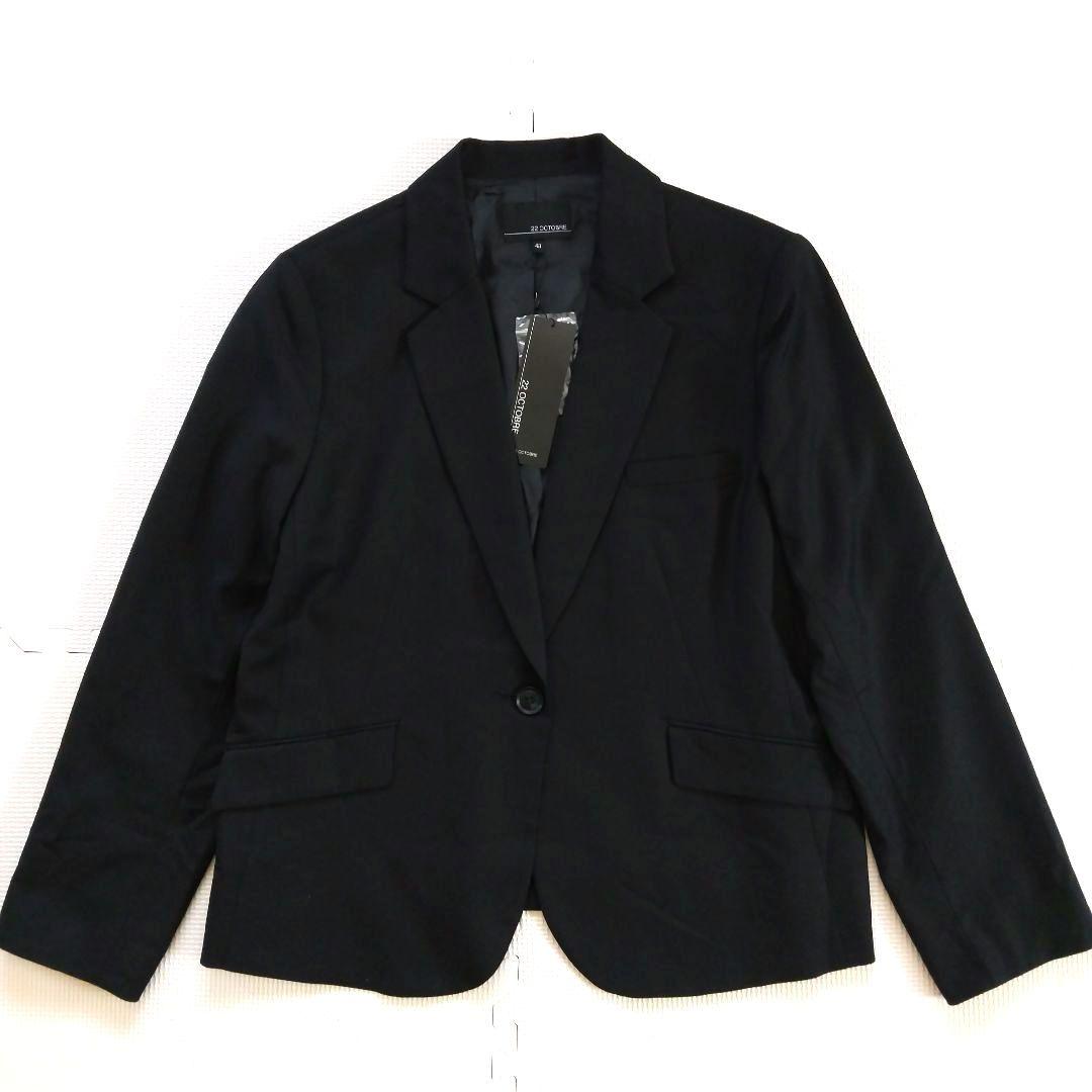 ◎新品未使用 22 OCTOBRE テーラードジャケット 黒 大きめ48 3XL