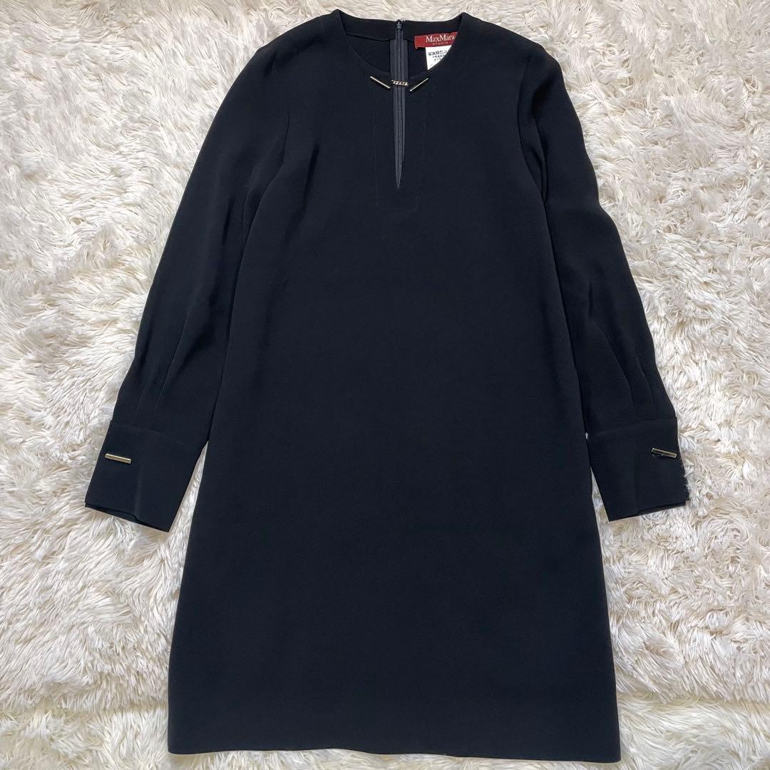 美品 MaxMaraStudio ワンピース 長袖 ひざ丈 ブラック 近年モデル