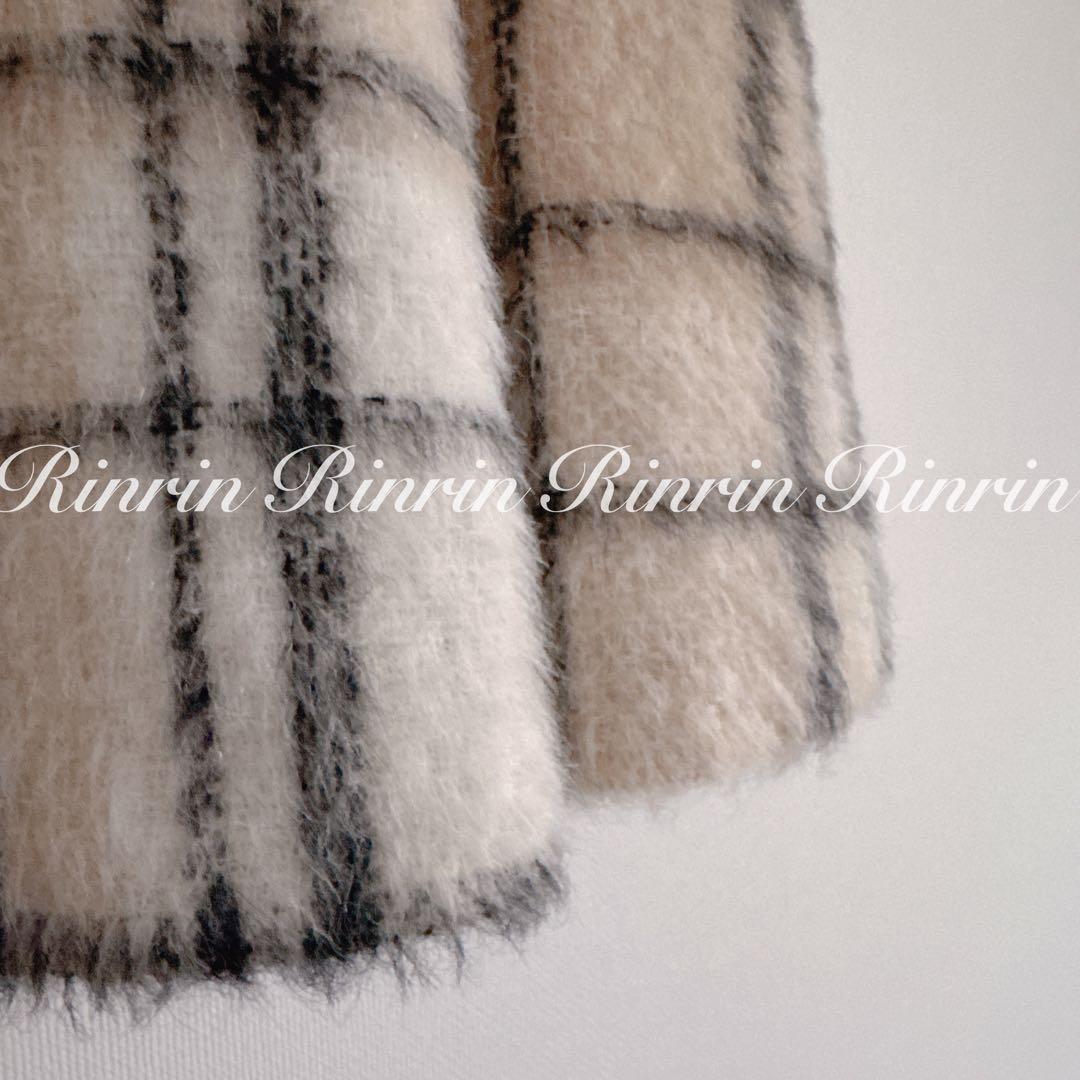 【美品】ANAYI シャギーチェック ロングスカート