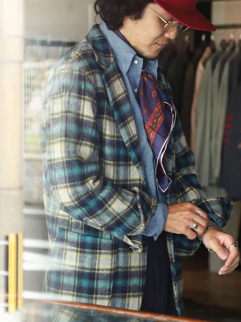 D.C.WHITE Burlington 46 BLUE ジャケット チェック