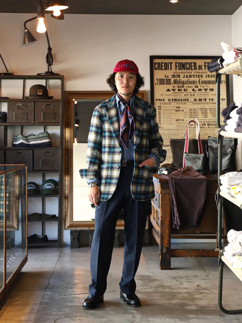 D.C.WHITE Burlington 46 BLUE ジャケット チェック